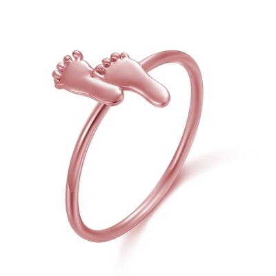 Anillo plata - pie 6*11 - 12 - plata chapado rosa