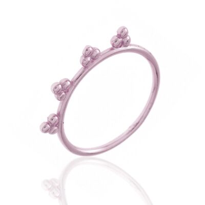 Anillo plata - bolitas - baño oro rosa - 12