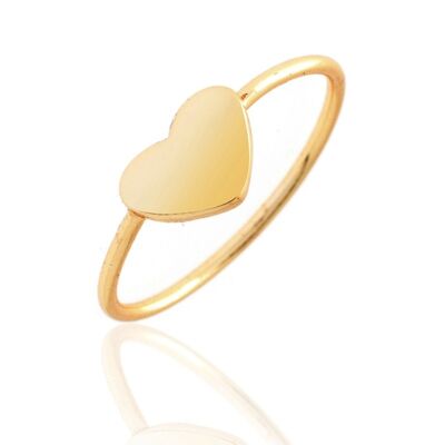 Silver ring - heart 6*8 - 12 - gold plated silver