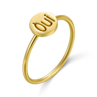 Silver ring - oui 7mm - gold plated silver - 10