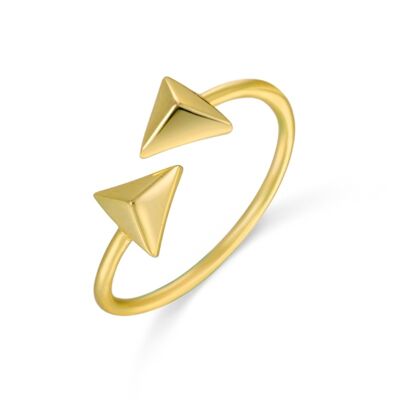 Silver ring - arrows - 12 - gold plated silver