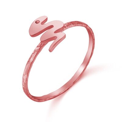Silver ring - snake - 12 - rose plated silver