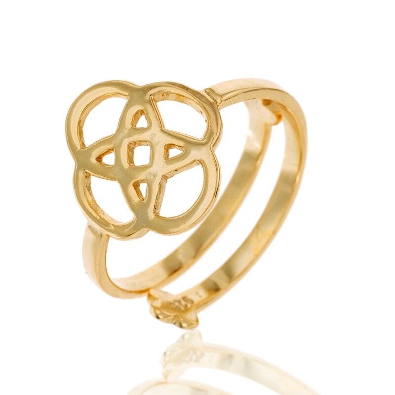 Anillo plata - estrella - plata chapado oro