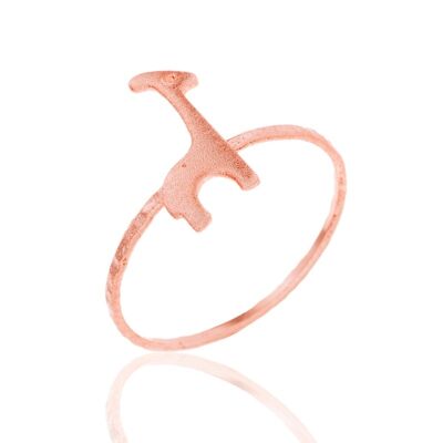 Silver ring - giraffe - 12 - rose plated silver