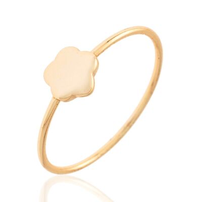 Silver ring - flower - 12 - gold plated silver