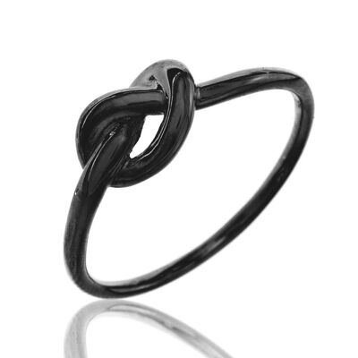 Silver ring - knot - 10 - ruthenium