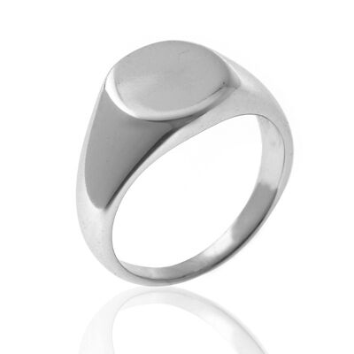 Bague en argent - plaque - 12 - argent rhodié