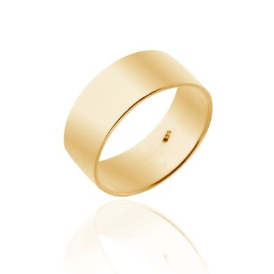 Silver ring - 8mm - 12 - gold plated silver