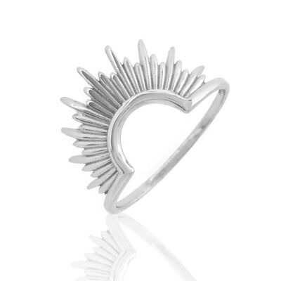 Silver ring - Indian crown 12*18 - rhodium silver - 10