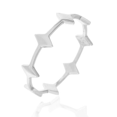 Silver ring - rhombus - rhodium silver - 10