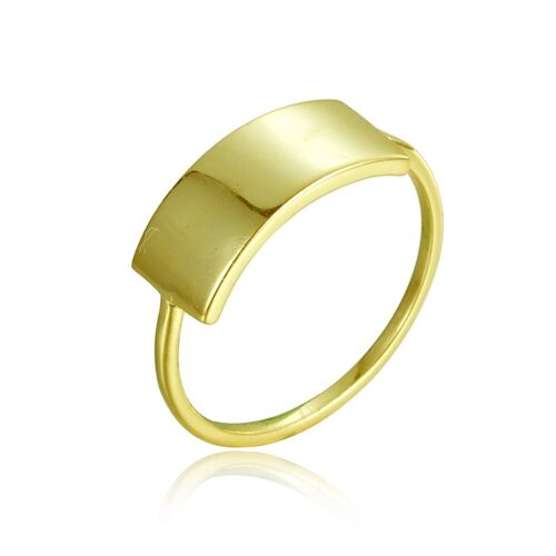 Anillo plata - sello - plata chapado oro- 10