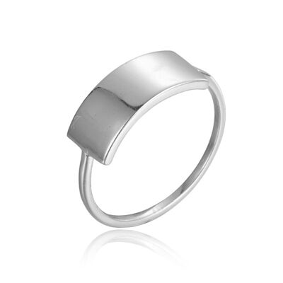 Silver ring - seal - rhodium silver - 10