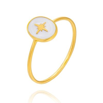Anillo plata - esmalte tuquesa - plata rodiada - 12