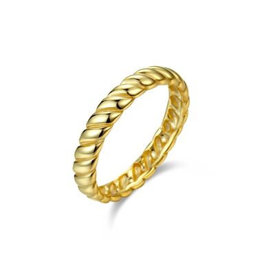 Silver ring - braided - gold plated silver - 12