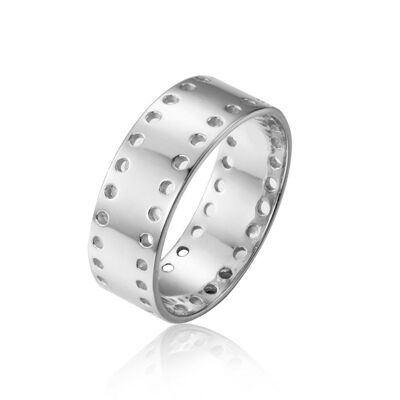 Silver ring - smooth - rhodium silver - 10