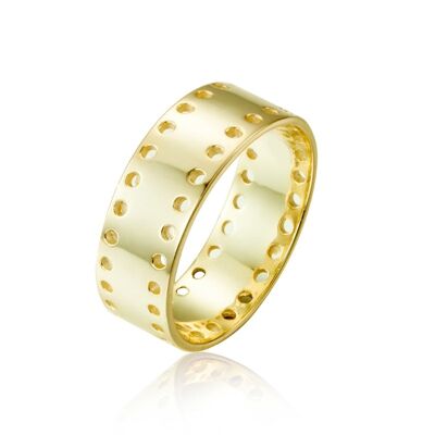 Silver ring - plain - gold plated silver - 10