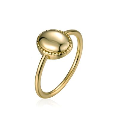 Silver ring - ellipse - gold plated silver - 10