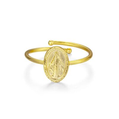 Silver ring - virgin - gold plated silver - 12