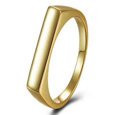 Silver ring - plate - gold plated silver - 10