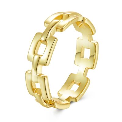 Silver ring - link - gold plated silver - 10