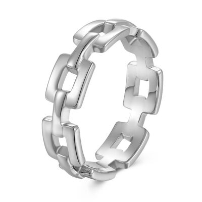 Silver ring - link - rhodium silver - 10