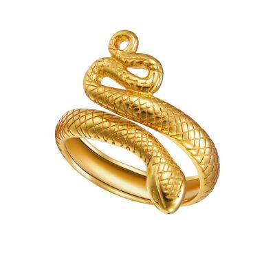 Silver ring - snake - gold plated silver - 10