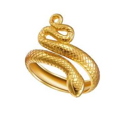 Anello in argento - serpente - argento placcato oro - 10