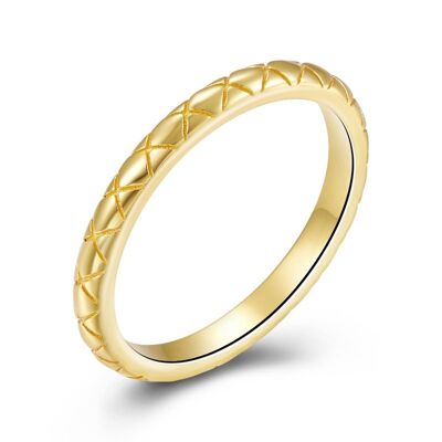 Silver ring - zig zag - 10 - gold plated silver