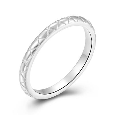 Silver ring - zig zag - 10 - rhodium silver
