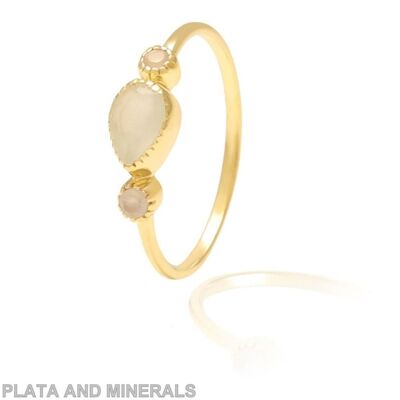 Mineral ring - gold plated silver