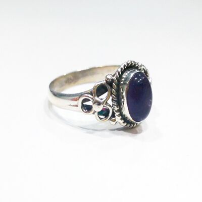 Mineralring - oval 5*7mm - Amethyst - t12 - Silber