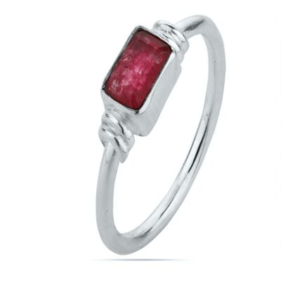 Mineral ring - 6*4mm - ruby - t12 - silver