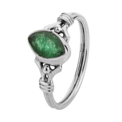 Mineral ring - 9*5mm - green onyx - t12 - silver