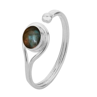 Mineralring - 5 mm - Labradorit - t12 - Silber