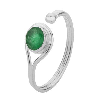 Mineralring – 5 mm – grüner Onyx – t12 – Silber