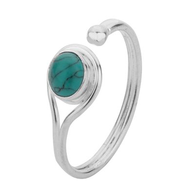 Mineral ring - 5mm - turquoise - t12 - silver