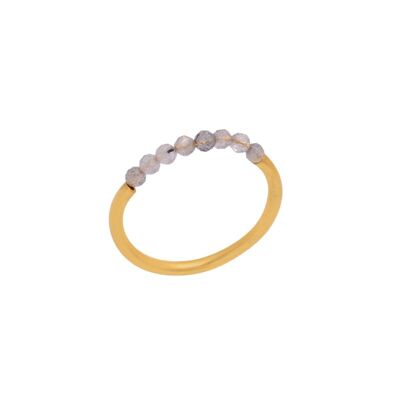 Labradorite mineral ring - t10 - gold plated