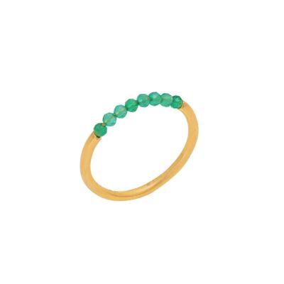 Green mineral ring - t10 - gold plated
