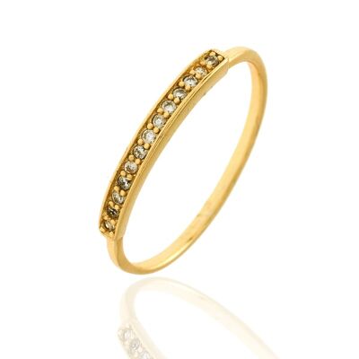 Zirconia ring - gold plated silver - 10