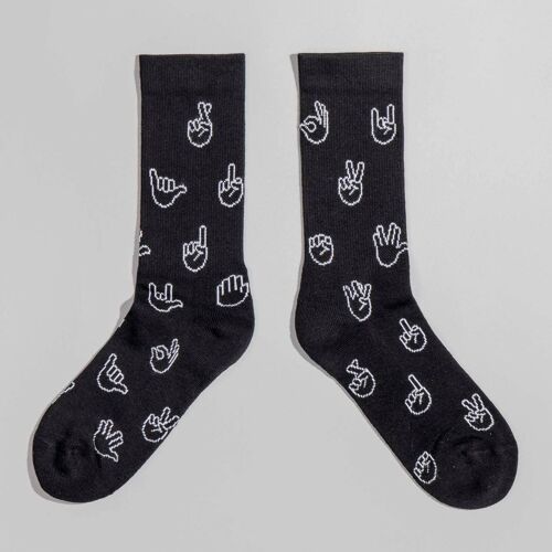 Socken Fyngers Pattern - Premium Socken s/w aus Biobaumwolle