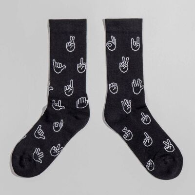 Socks Fyngers Pattern - Premium socks b/w made of organic cotton