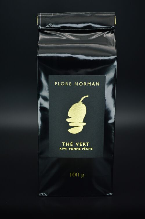Thé vert Kiwi, Pomme, Pêche - Sachet 100gr