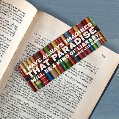 Book lover Quote Bookmark "Siempre he imaginado que el Paraíso será una especie de biblioteca". Jorge Luis Borges, regalo perfecto para un amante de los libros