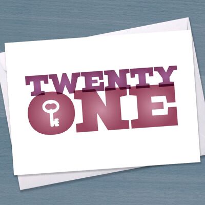 Biglietto di auguri per il 21° compleanno - "Twenty One"