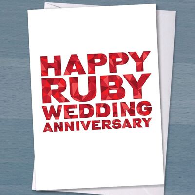 40. Hochzeitstag - "Happy Ruby Wedding Anniversary"
