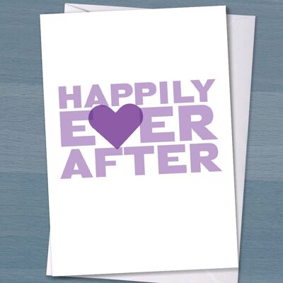Un biglietto di nozze da favola "Happily Ever After" questo è il biglietto di fidanzamento, anniversario, San Valentino, matrimonio o matrimonio perfetto