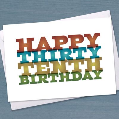 Lustige 40. Geburtstagskarte "Thirty Tenth", Big 4-0, Fortieth Birthday, Funny Fortieth, Thirty Tenth, Fourty, Milestone Birthday, Typographical