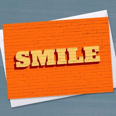 Tarjeta feliz - "Sonrisa", Tarjeta perfecta para enviar para animar a alguien, Amigo, Mejor amigo, compañero, arte callejero