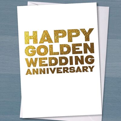 Feliz aniversario de bodas de oro / 50 años de casados / 50 aniversario de bodas / Tipografía / Tipográfico