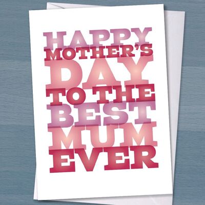 Happy Mother's Day to the best Mum Ever, Mother's Day card, Mum, Mummy, Mum birthday, Mom, Mother, New Mum, First time Mum